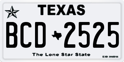 TX license plate BCD2525