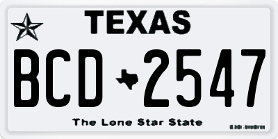 TX license plate BCD2547