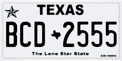 TX license plate BCD2555