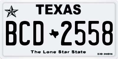 TX license plate BCD2558