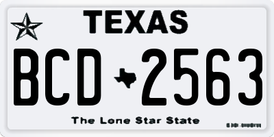 TX license plate BCD2563