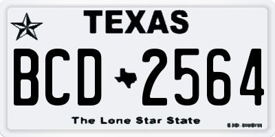 TX license plate BCD2564