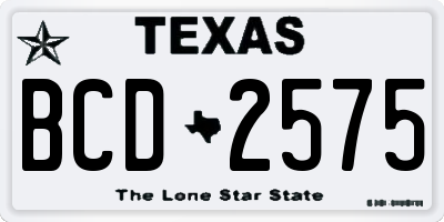 TX license plate BCD2575