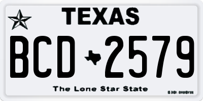TX license plate BCD2579