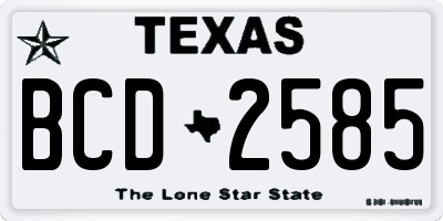 TX license plate BCD2585