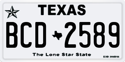 TX license plate BCD2589