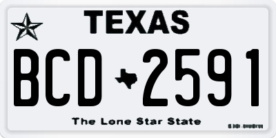 TX license plate BCD2591
