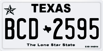 TX license plate BCD2595