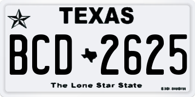 TX license plate BCD2625