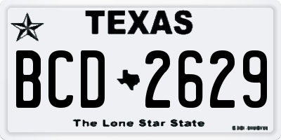TX license plate BCD2629