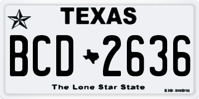 TX license plate BCD2636
