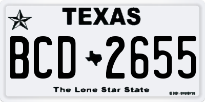 TX license plate BCD2655