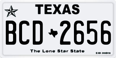 TX license plate BCD2656