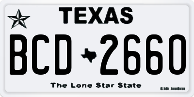 TX license plate BCD2660
