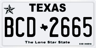 TX license plate BCD2665