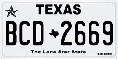 TX license plate BCD2669
