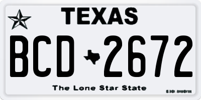 TX license plate BCD2672