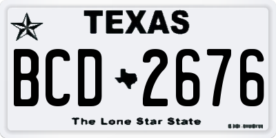 TX license plate BCD2676