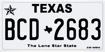 TX license plate BCD2683
