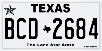 TX license plate BCD2684