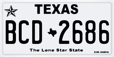 TX license plate BCD2686