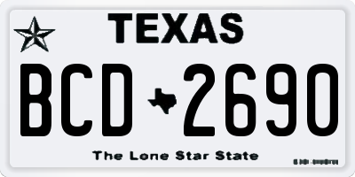 TX license plate BCD2690
