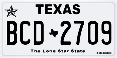 TX license plate BCD2709