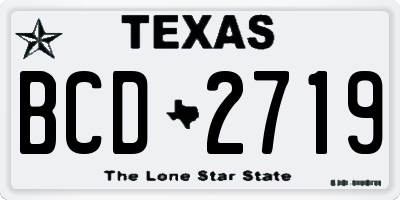 TX license plate BCD2719