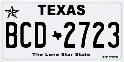 TX license plate BCD2723
