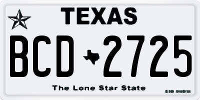 TX license plate BCD2725