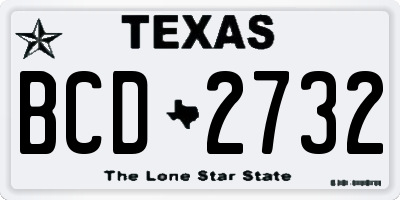 TX license plate BCD2732
