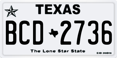 TX license plate BCD2736