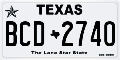 TX license plate BCD2740