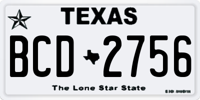 TX license plate BCD2756
