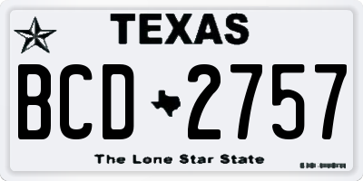 TX license plate BCD2757