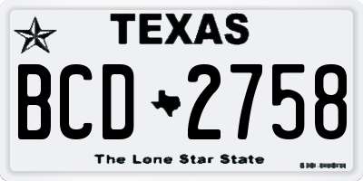 TX license plate BCD2758