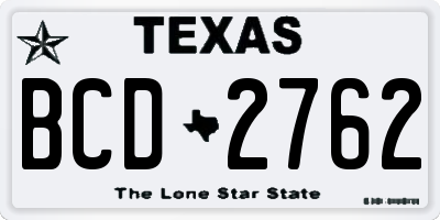 TX license plate BCD2762