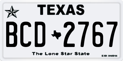 TX license plate BCD2767