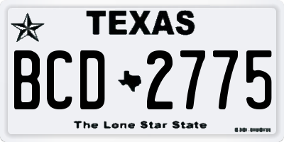 TX license plate BCD2775