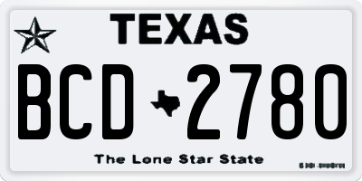 TX license plate BCD2780