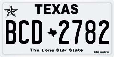 TX license plate BCD2782