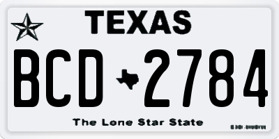 TX license plate BCD2784
