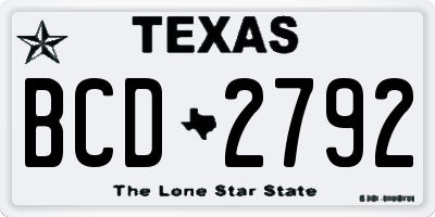 TX license plate BCD2792