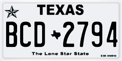 TX license plate BCD2794
