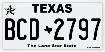 TX license plate BCD2797