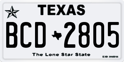 TX license plate BCD2805