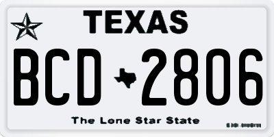 TX license plate BCD2806