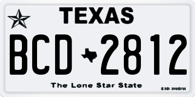 TX license plate BCD2812