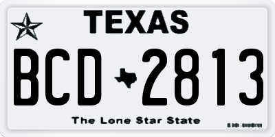 TX license plate BCD2813