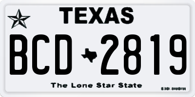 TX license plate BCD2819
